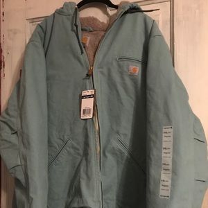 Sherpa lined hooded carhartt coat